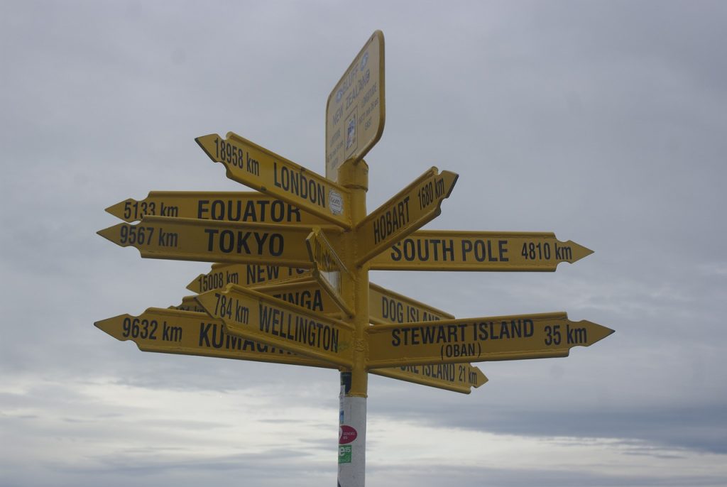 new zealand, directions, confusing, bluff, signpost, guidepost, confusing, confusing, confusing, confusing, confusing, bluff, bluff, bluff, signpost, signpost, guidepost, guidepost